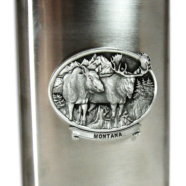 Moose Montana Flask by Heritage Metalworks
