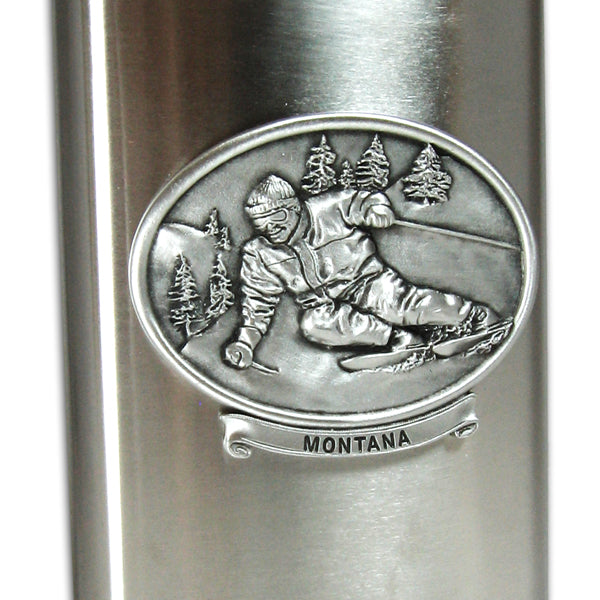 Skier Montana Flask by Heritage Metalworks