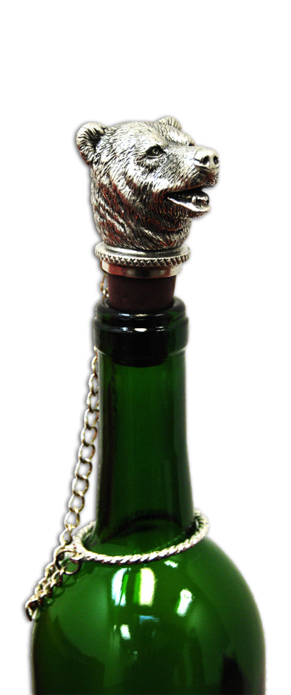 Kodiak Grizzly Wine Stopper by Heritage Metalworks