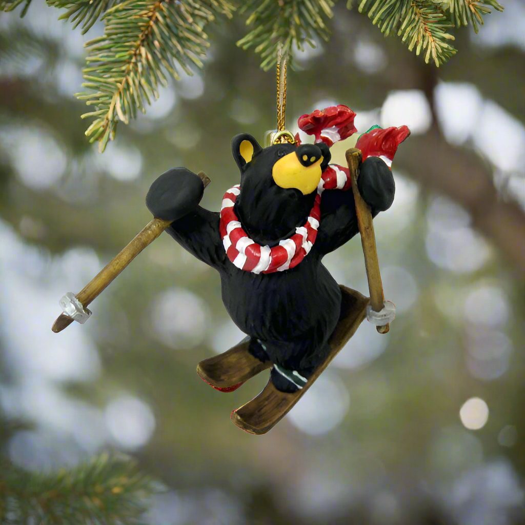 Bear Freestyle Skier Bearfoots Ornament by Jeff Fleming