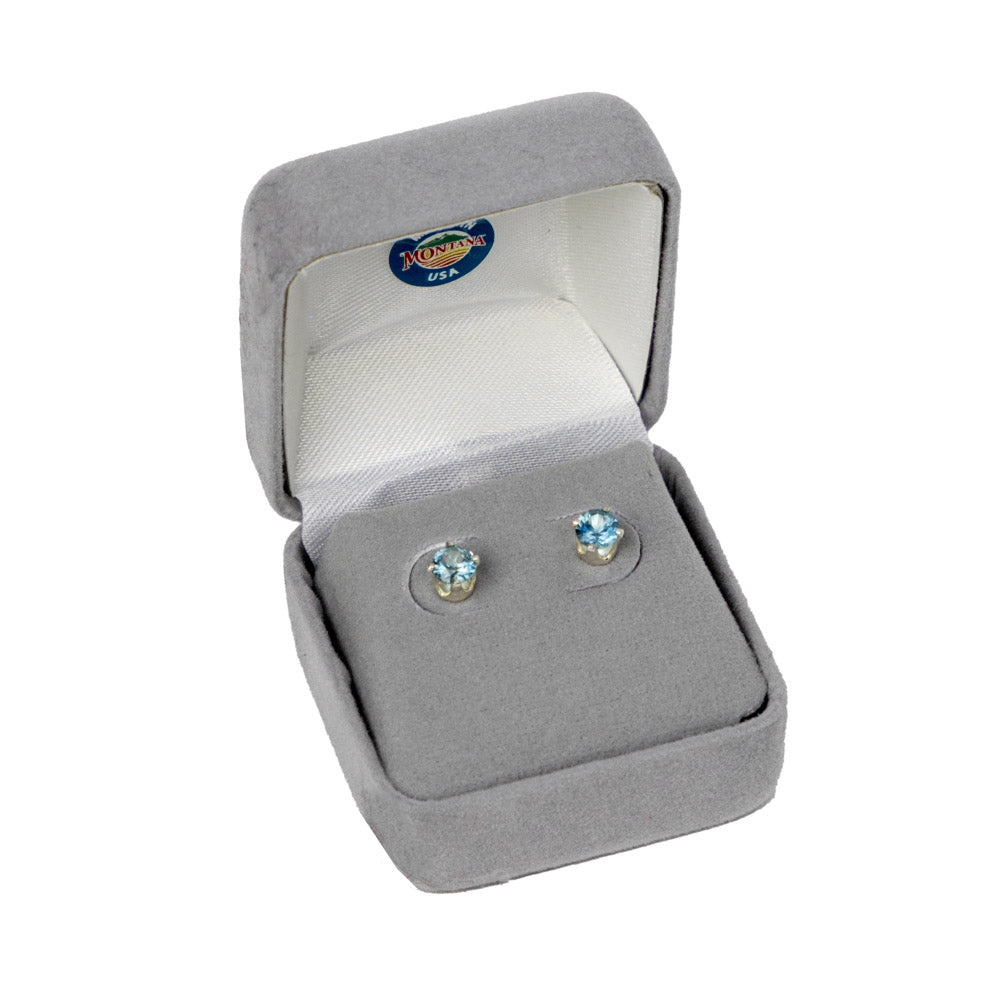 Montana Sapphire Sterling Silver Earrings - 4.3-4.4 MM