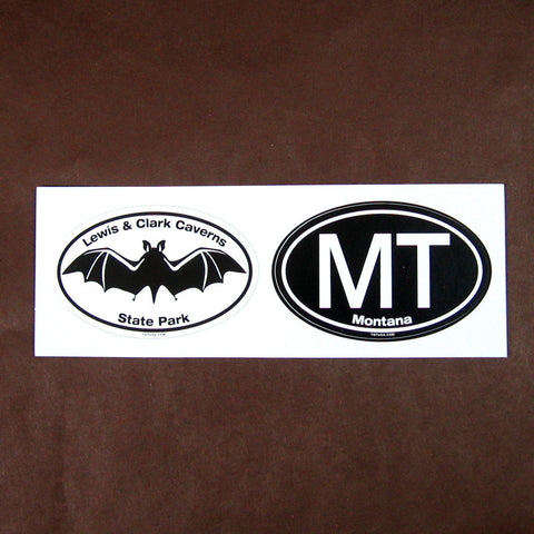 Lewis and Clark Caverns Bat and Montana Icon Twin Oval