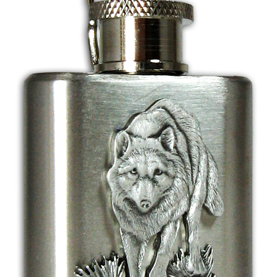 Running Wolf Mini Flack Keychain by Heritage Metalworks