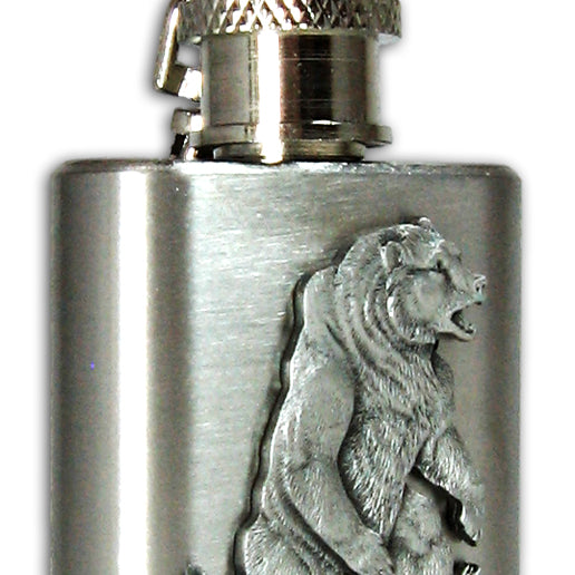 Grizzly Mini Flask Keychain by Heritage Metalworks