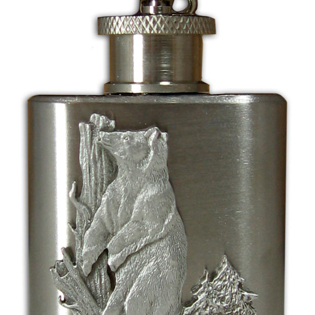 Black Bear Mini Flask Keychain by Heritage Metalworks