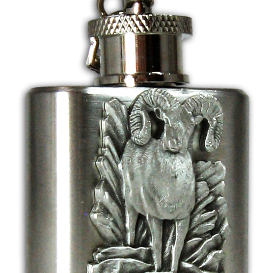 Bighorn Sheep Mini Flask Keychain by heritage Metalworks