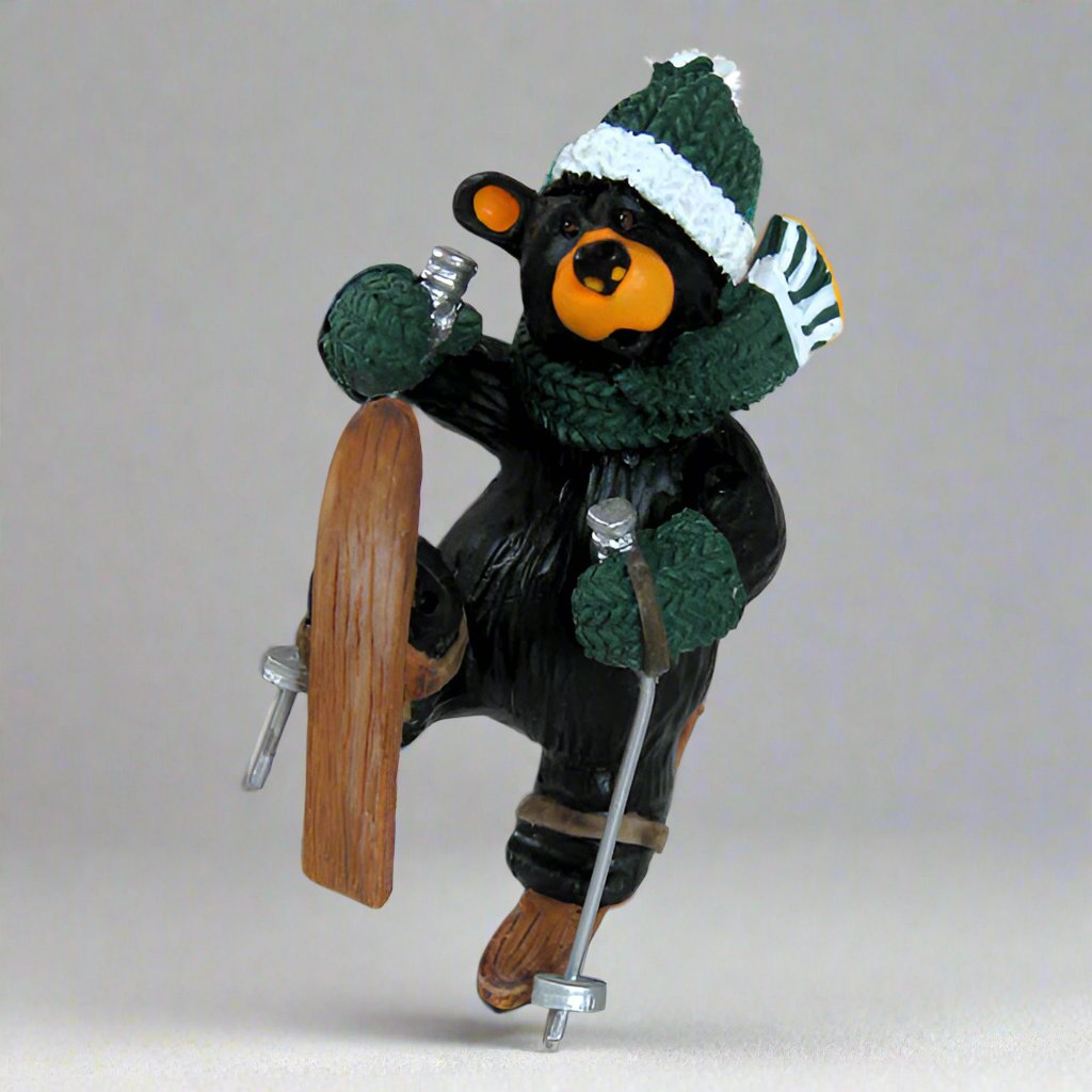 Bearfoots Ski Tumble Ornament by Big Sky Carvers