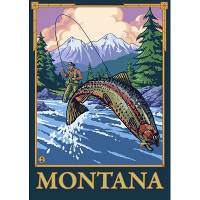 Fly Fishing Scene Montana Magnet