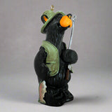 Bearfoots Tangled Fisherman Bear Ornament by Big Sky Carvers