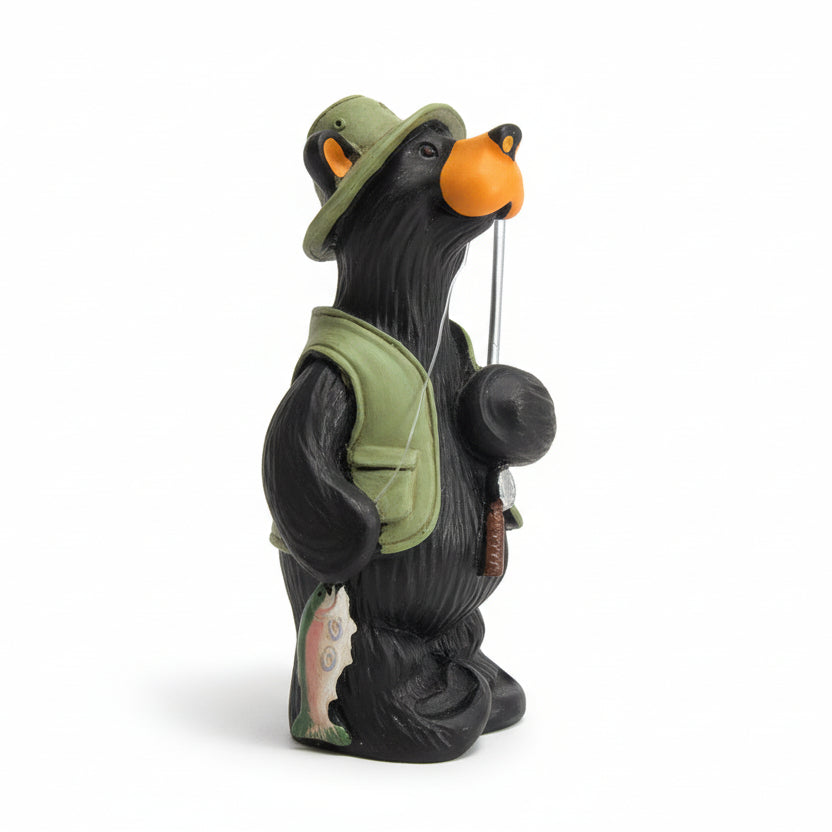 Bearfoots Tangled Fisherman Bear Ornament by Big Sky Carvers