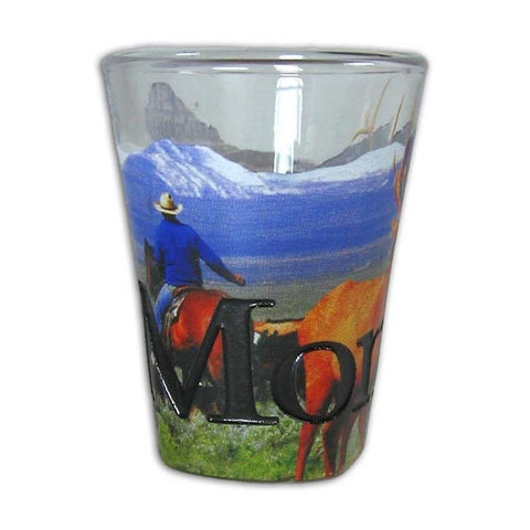 Montana Color & Etched Shot Glass