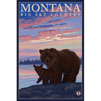 Bear and Cub Montana Key Chain
