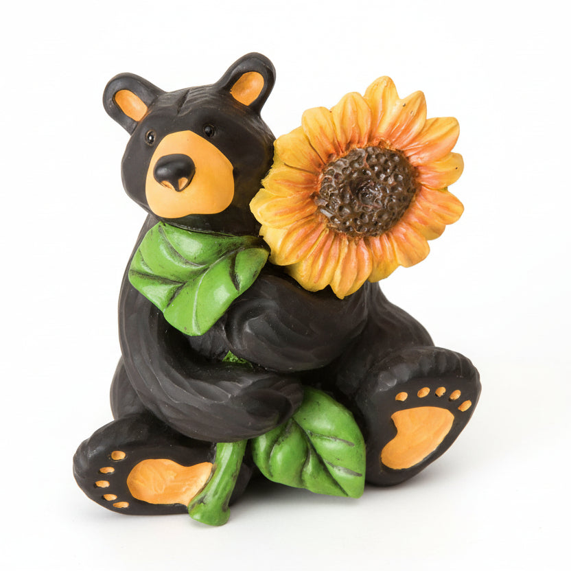 Bearfoots Sunflower Bear Mini Figurine by Big Sky Carvers