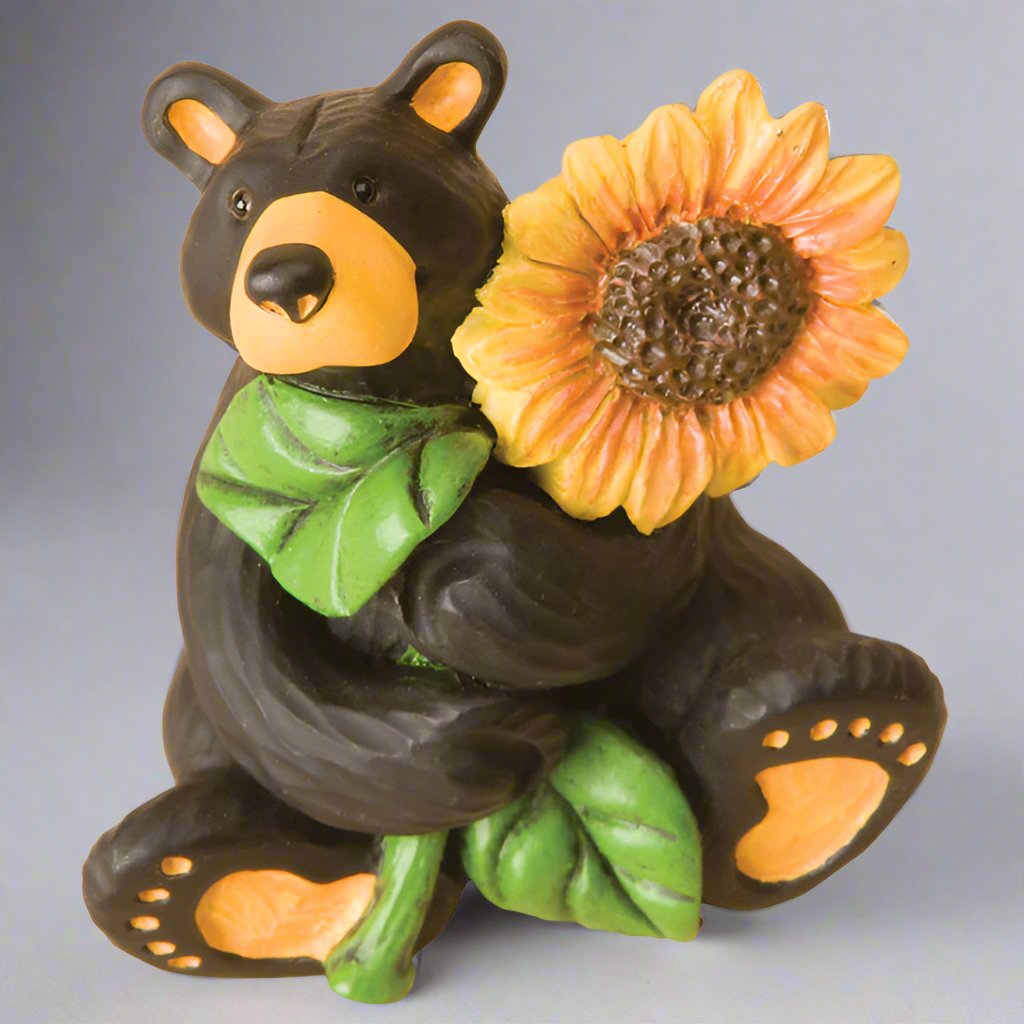 Bearfoots Sunflower Bear Mini Figurine by Big Sky Carvers
