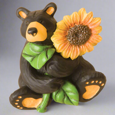 Bearfoots Sunflower Bear Mini Figurine by Big Sky Carvers