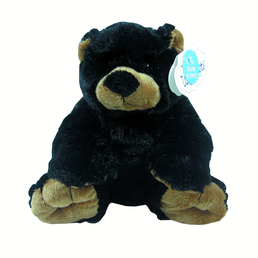 9" Black Bear Hand Puppet by Wishpets
