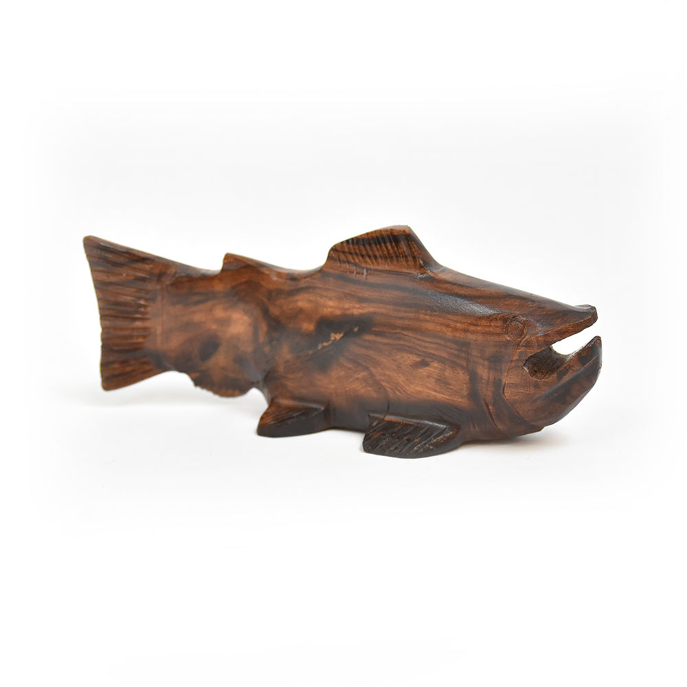 Small Trout Ironwood Figurine by EarthView Inc.