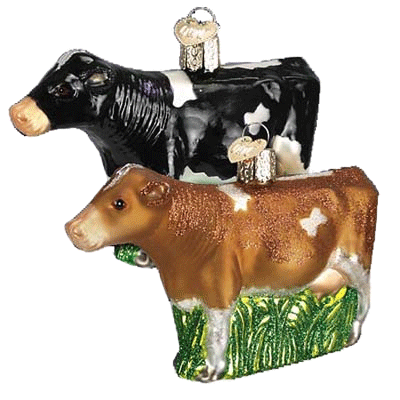 Assorted Dairy Cow Ornament by Old World Christmas