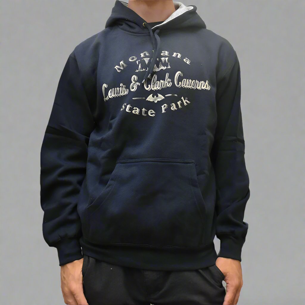Pullover Hoodie Lewis and Clark Caverns Swelter Cavern Bat Sweater and T-Shirt Pair at Montana Gift Corral