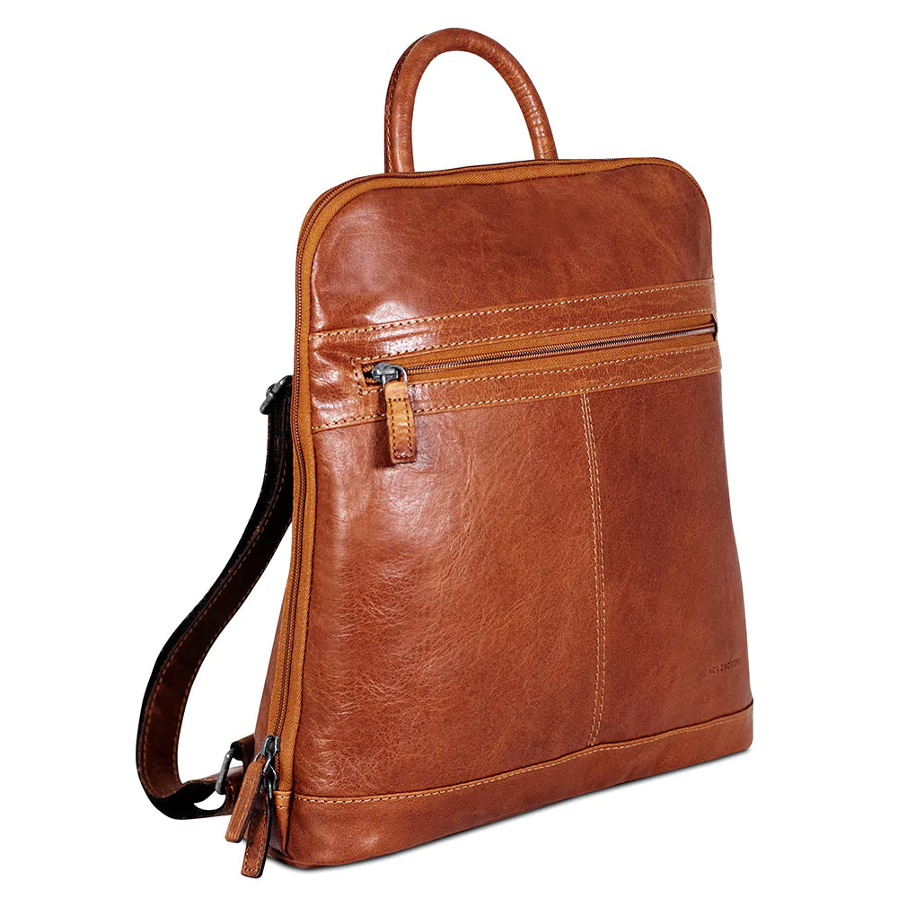 The Honey Adele Backpack by Jack Georges is a stunning buffalo leather backpack that features an inside zippered divider, a designated pocket for your tablet, and adjustable shoulder straps! 