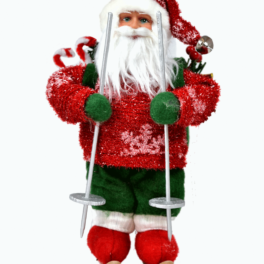 Santa's Workshop Red Skier Santa Ornament 