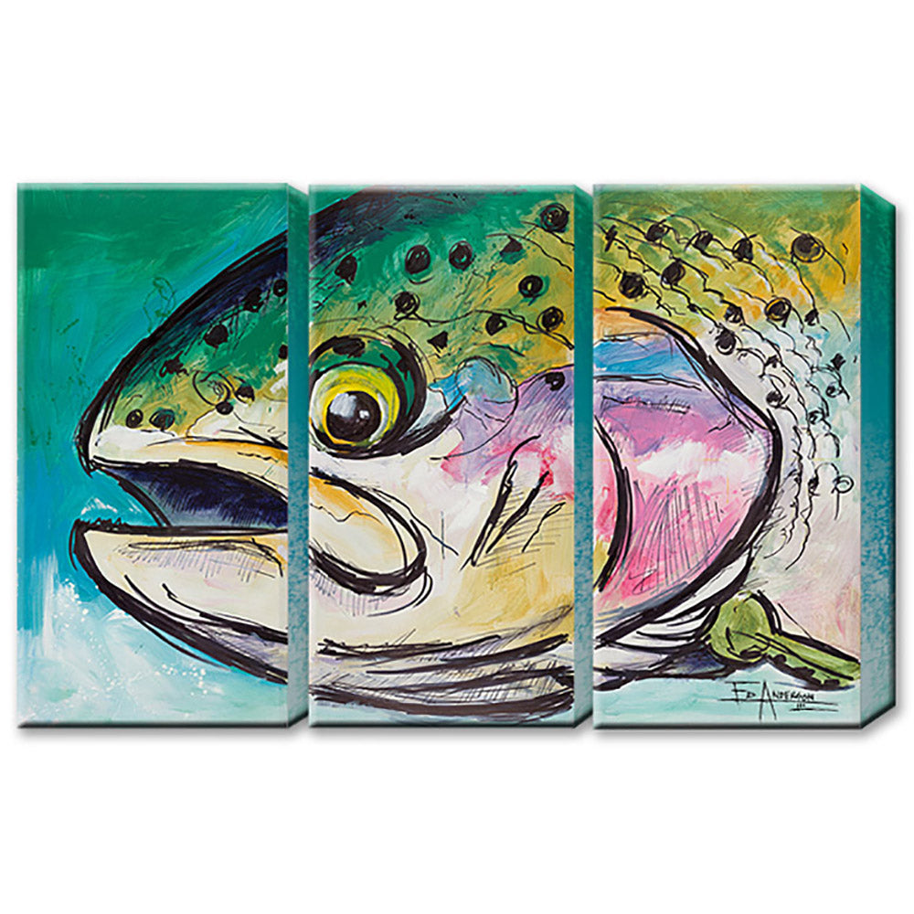 Ed Anderson Rainbow Trout 3 Aluminum Panel by Meissenburg Designs