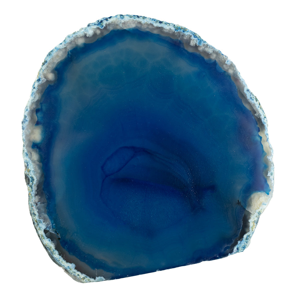 The Agate End #3 by Western Woods Distributing features a gorgeous deep blue center of a geode. 