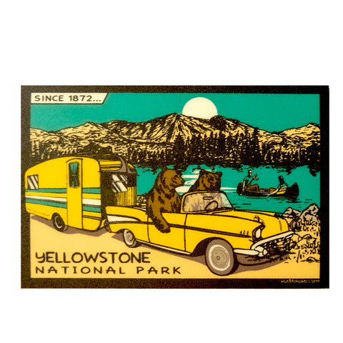 Almanac Camper Canoe Mountain Stickers by Blue 84 Stickers