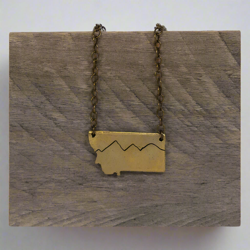 Antique Brass Simple Montana Necklace