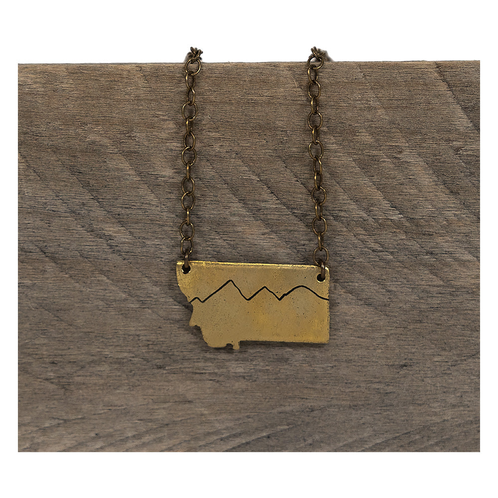 Antique Brass Simple Montana Necklace