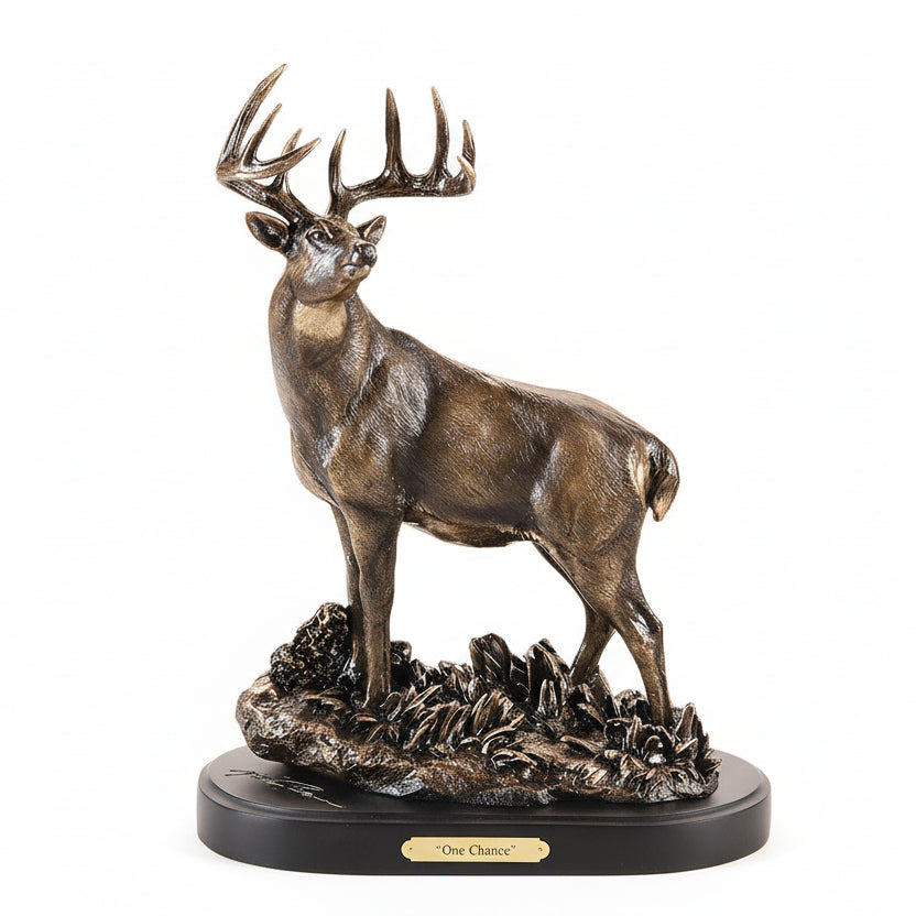 One Chance Whitetail Sculpture by Marc Pierce