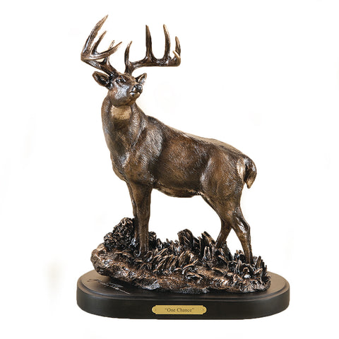 One Chance Whitetail Sculpture by Marc Pierce