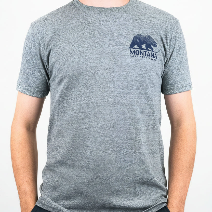 Graphite Blueprint Mountain Grizzly Montana T-Shirt