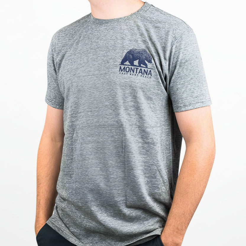 Graphite Blueprint Mountain Grizzly Montana T-Shirt - side