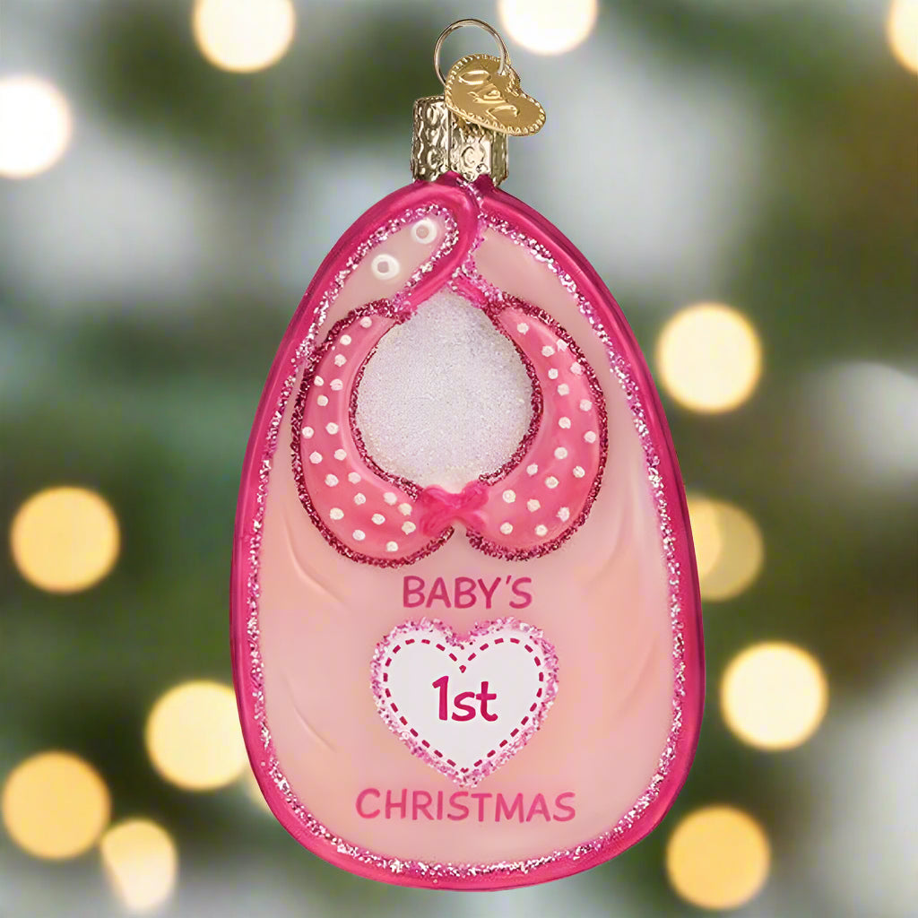 Pink Baby Bib Ornament