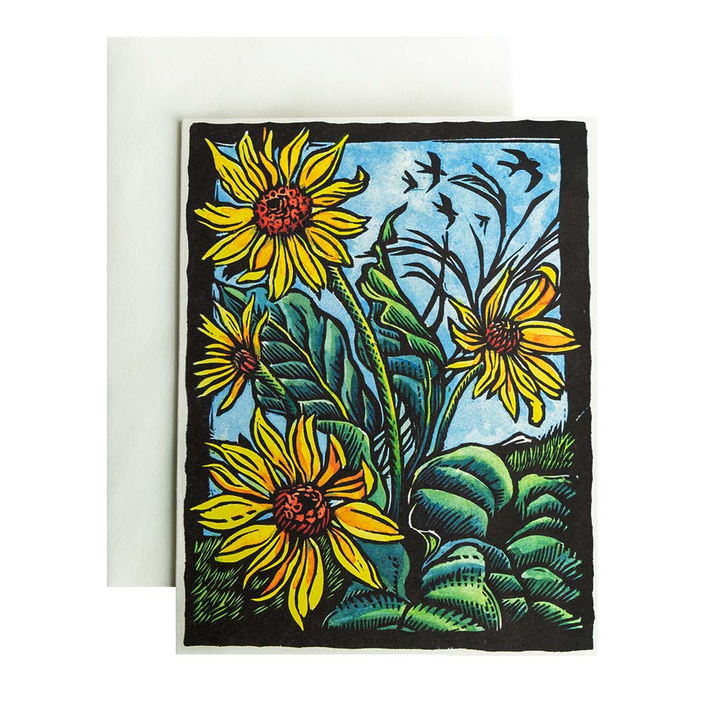 Balsam Root Wildflower Card by Claire Emery Art