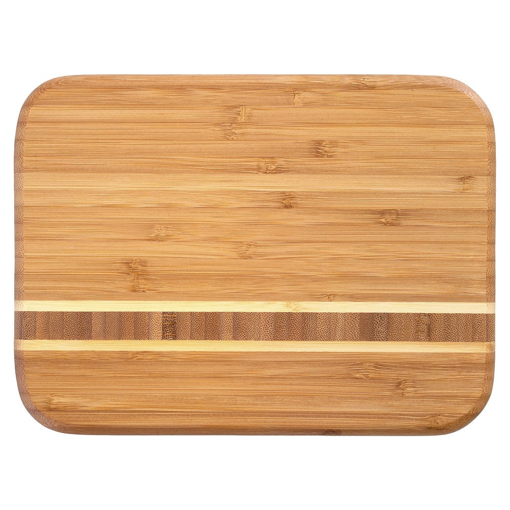 Want to make an impression when you're cutting and serving? Look no further than the Barbados Bar Cutting Board by Totally Bamboo!