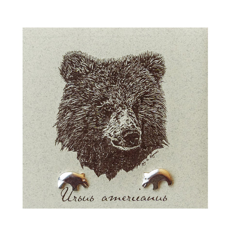 The Bear Natural History Earrings by Semaki & Bird are a wonderful sterling silver post earring that feature an abstract bear to rest on your ear.