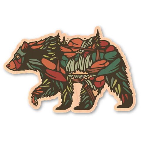 Bear Nowhere Land Wood Sticker