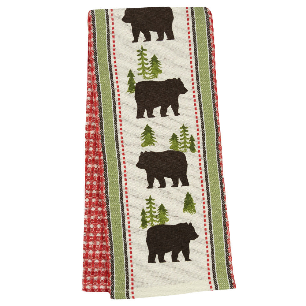 rustic tea towel, decorative tea towel - BearSimpleLifeTeaTowelbyKayDeeDesigns