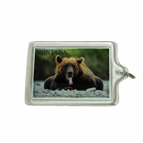 Bear and Tongue Montana Keychain 