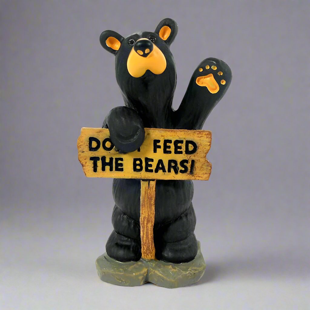 Bearfoots Don't Feed the Bears Mini Figurine by Big Sky Carvers
