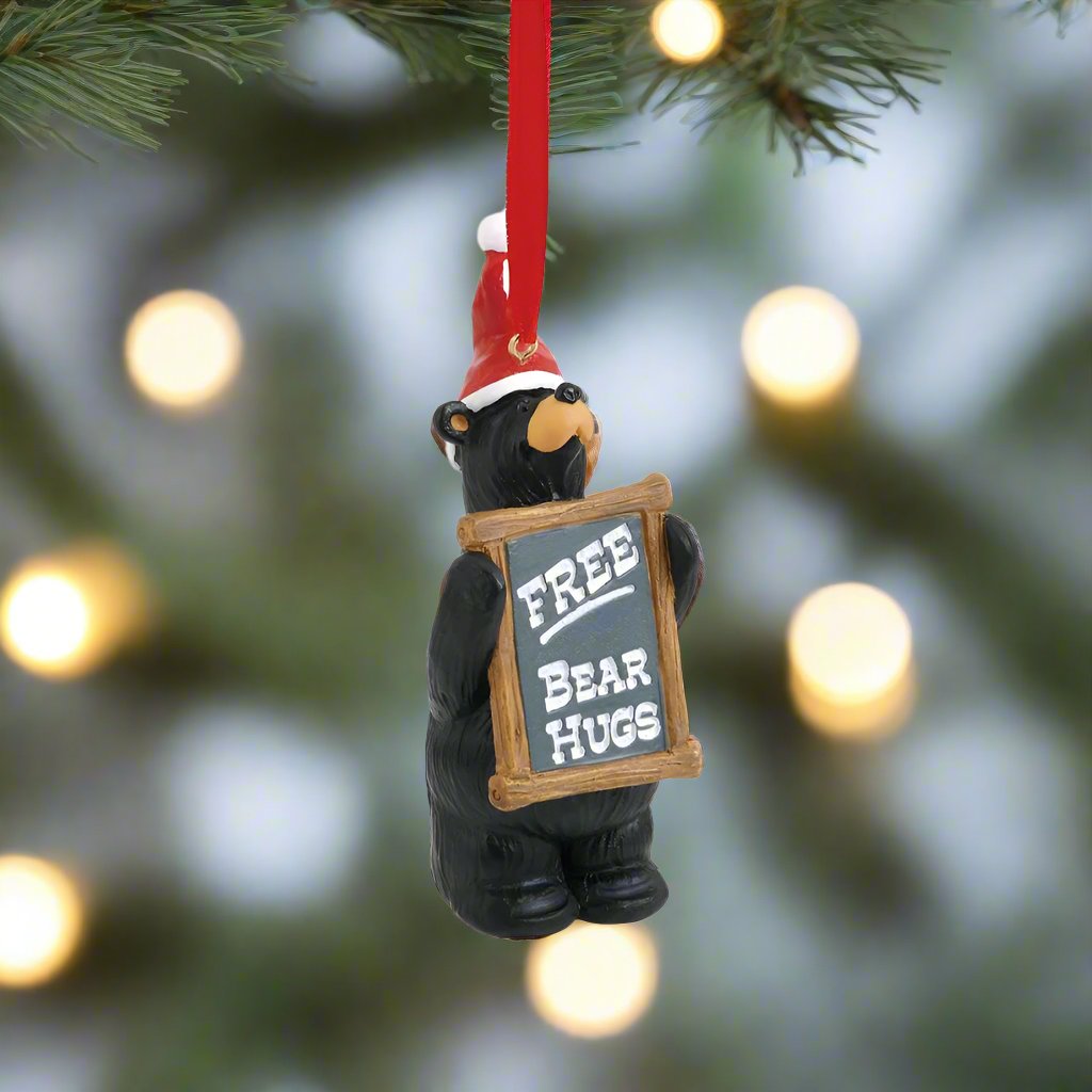 Bearfoots Free Bear Hugs Christmas Ornament by Jeff Fleming from Big Sky Carvers at Montana Gift Corral