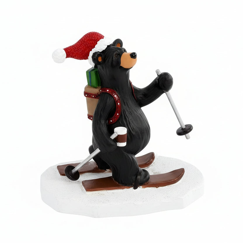 Bearfoots St. Nick Skier Bear Figurine by Jeff Fleming
