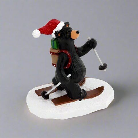 Bearfoots St. Nick Skier Bear Figurine by Jeff Fleming