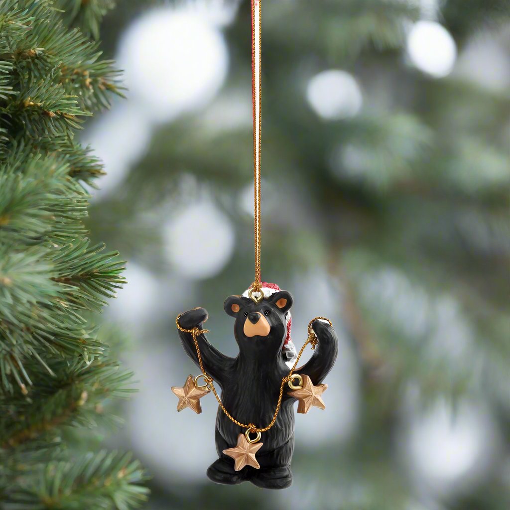 Bearfoots Time to Shine Ornament by Big Sky Carvers