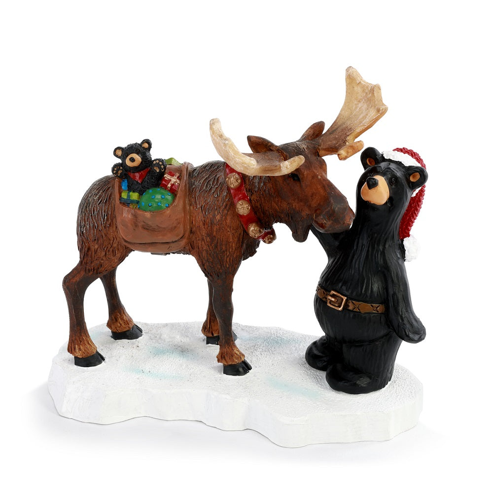 Everyone wants to be Santa Claus! This Bearfoots bear and his moose friend are delivering gifts to the children for Christmas! The Bearfoots Where Next, Santa? Figurine is a great gift, perfect for Christmas.