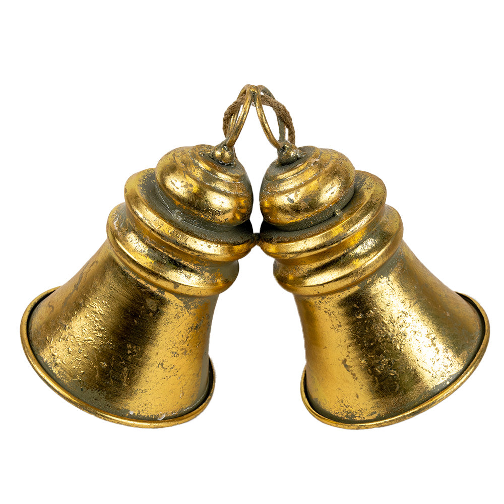 Bring this tradition into your home with the Beautiful Golden Double Bell by Oak Street Wholesale. 