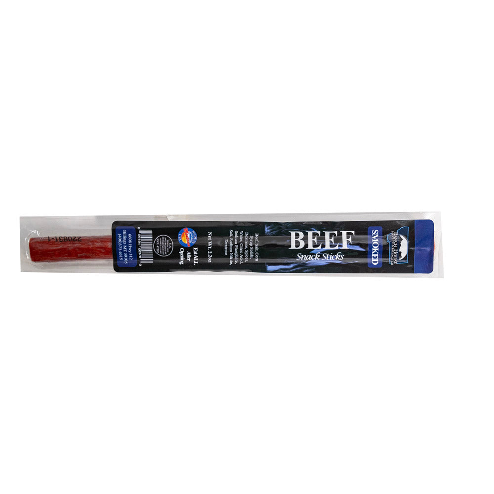 Smoked Beef Snack Sticks, Single 2.2 oz stick Ranch House Meat & Sausage Co