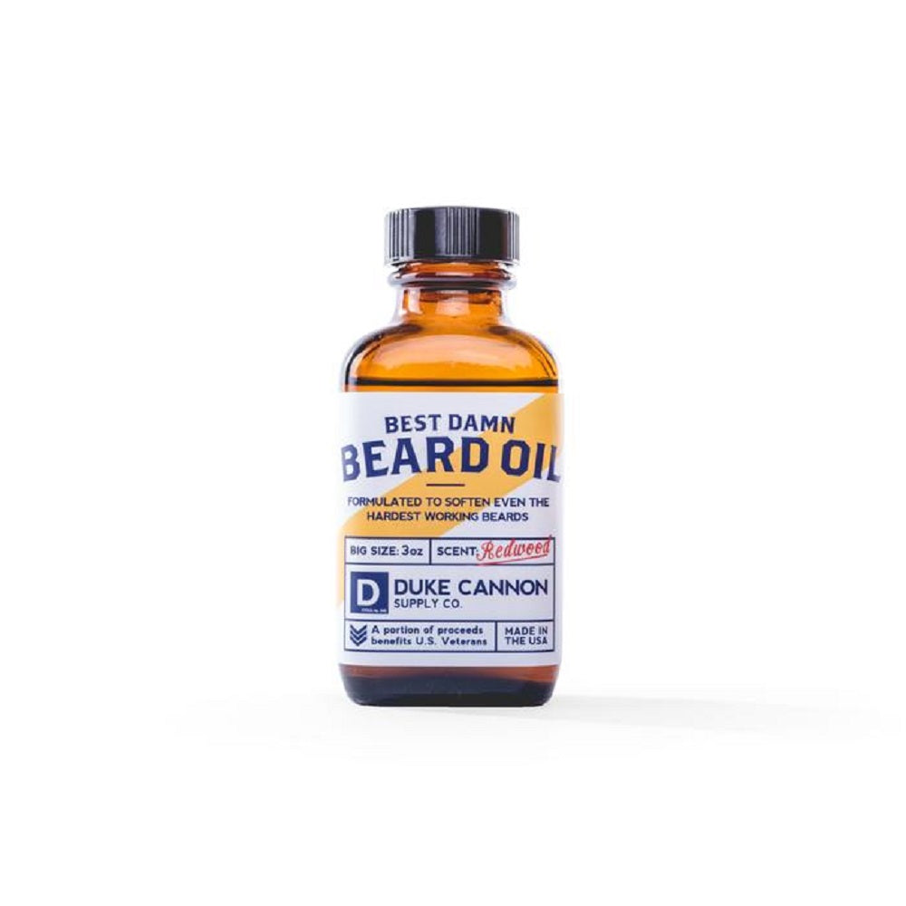 The Duke Cannon's Best Damn Beard Oil will tame any beard and is formulated to soften even the hardest working beards!